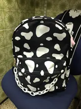 Mochila de Nylon informal Vintage para mujer, bolso escolar con patrón de vaca para la escuela, adolescentes, niñas, mochilas para niños, bolsa de viaje