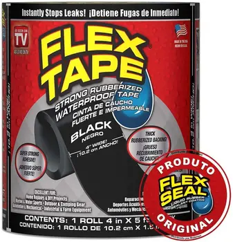 Flex Tape Rubberized Waterproof Tape, 4 Inch x 5 Feet, Black
Flex Tape Rubberized Waterproof Tape, 4 Inch x 5 Feet, Black