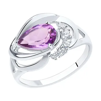 Sokolov ring in silver with amethyst and cubic zirconia, fashion jewelry, 925, women's male
Sokolov ring in silver with amethyst and cubic zirconia, fashion jewelry, 925, women's male