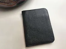 Tarjetero de cuero para hombre y mujer, billetera plegable para tarjetas de identificación y de crédito, cubierta de viaje para pasaporte de negocios Vintage