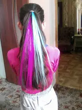 Leeons-extensiones de cabello Pretty One Clip, Clip largo y recto en una pieza sintética, Pinza para el cabello Natural suave