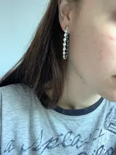 Pendientes de plata de ley 925 con línea retorcida, joyería para mujer