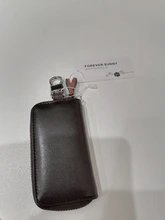 LLavero de cuero dividido de vaca para hombre y mujer, bolsa organizadora para llaves de coche, billetera pequeña multifuncional, Mini monedero