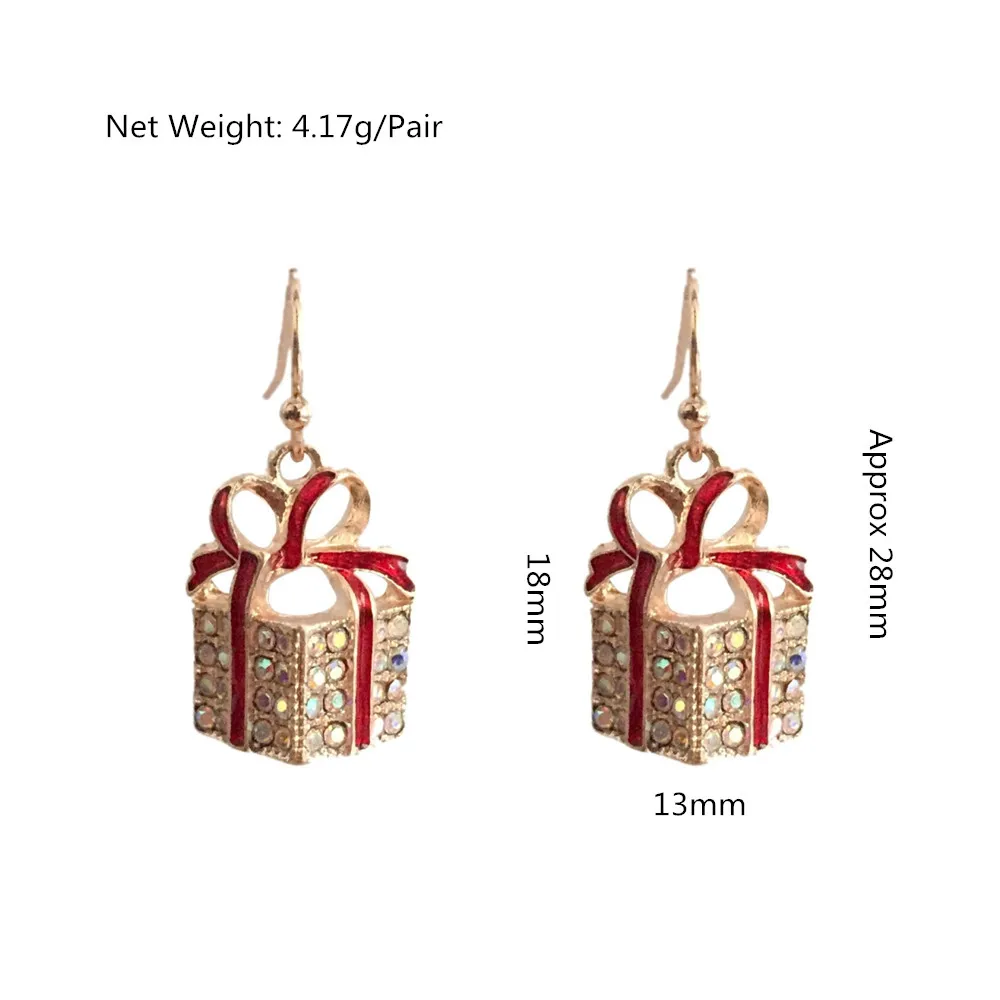 2019 new arrival diamante christmas gift box 2 colors earrings