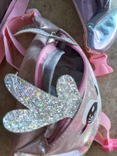 Riñonera rosa y plateada para niños, bolsa con bonito cinturón de plátano de dibujos animados, BILLETERA, riñonera para pierna, pecho láser, bolsa para teléfono # YJ