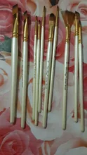 10 Uds el pelo de Nylon mango de madera de pintura acuarela cepillo pluma pincel de bricolaje pintura al óleo acrílica pinceles pintura arte Dropship