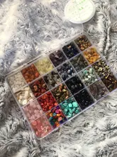 1323 Uds. Kit de cuentas de piedras preciosas irregulares con cuentas espaciadoras cierres de langosta anillos de salto elásticos para suministros de joyería DIY