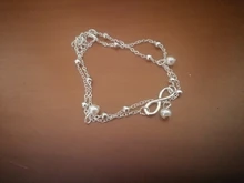 Tobillera de perlas de amor infinito para niña y mujer, pulsera de tobillo de acero inoxidable de Color dorado y plateado para playa, regalo de joyería