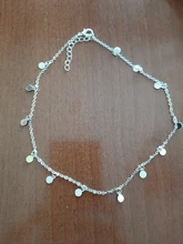 Collar cadena corta de lentejuelas para mujer, Gargantilla con borla colgante, Color dorado brillante, regalo de joyería XL189