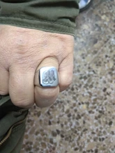 Anillo con iniciales Retro de Vnox para hombre, sello pesado voluminoso de 18mm, banda masculina, letras de acero inoxidable, regalo de joyería personalizado para él