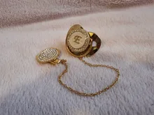 Chupete de bebé con diamantes de imitación, cadena de Clips para chupete, 26 letras, pezón de silicona, regalos para Baby Shower, sin BPA