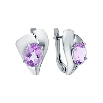 Silver earrings with amethyst sunlight sample 925
Silver earrings with amethyst sunlight sample 925