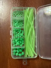 Cuentas de pesca luminosas, tubo de 170 unids/set de cuentas flotantes de goma suave, accesorios de manga de tubo de aparejo de pesca