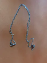 Collar a la moda de acero inoxidable para mujer, gargantillas de amor a la moda, collar largo de acero dorado personalizado, colgante delicado, regalo para pareja