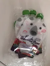 Bolsa de almacenamiento con dibujos animados para niños, bolsa para leche de pecho, alimento reutilizable para bebé, bolsas de alimentación con doble cremallera, 200ML, 4 Uds./8 Uds. Por paquete