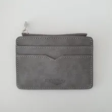 Billetera de cuero para hombre, tarjetero de tela esmerilada, caja contenedora, monedero, # L35