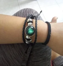 Pulsera de cuero con 12 Constelaciones del zodiaco para hombre y niño, brazalete punk con cuentas, accesorios de viaje