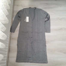 Korobov coreano único Breasted largo de las mujeres, suéter de verano de manga larga Chaqueta de punto bolsillos de gran tamaño suéter Mujer 78413