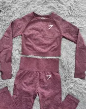 Conjunto de Yoga sin costuras para mujer, chándal deportivo de manga larga con logotipo personalizado, ropa deportiva para gimnasio y fitness, traje de Leggings de verano