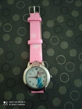 UTHAI CQ06-Reloj de pulsera de cuarzo con diseño de princesa para niños, reloj de moda de cristal de dibujos animados de cuero, resistente al agua