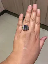 FDLK-Anillo de aleación de Estilo Vintage para mujer, sortija de compromiso de Color arcoíris místico, corte ovalado, regalo de cumpleaños, anillo de compromiso de boda