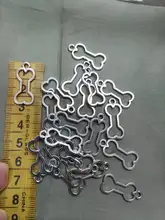 20 piezas de dijes hueca hueso de perro 25x11mm tibetano bronce plata Color colgantes joyería antigua fabricación artesanal DIY