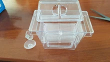 Caja de aislamiento de cría de pecera de acrílico transparente, soporte para incubadora de acuario