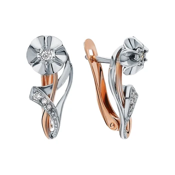 Gold earrings with diamonds sunlight sample 585
Gold earrings with diamonds sunlight sample 585