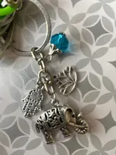 Llavero étnico Tribal para mujer, llavero con forma de elefante, regalo bohemio único, joyería de loto, 1 ud.