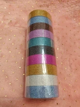 10 rollos/lote 3M papel Washi brillante Etiqueta de cinta adhesiva de papel adhesivo de la escuela, la Oficina cinta de etiquetas artesanales para DIY de Color al azar