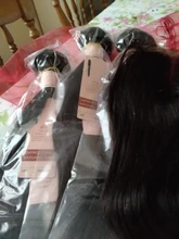 Mydiva-mechones rectos con cierre extensiones de cabello humano mechones de cabello humano peruano con cierre, 3 mechones, extensión de cabello humano Remy de 30 pulgadas