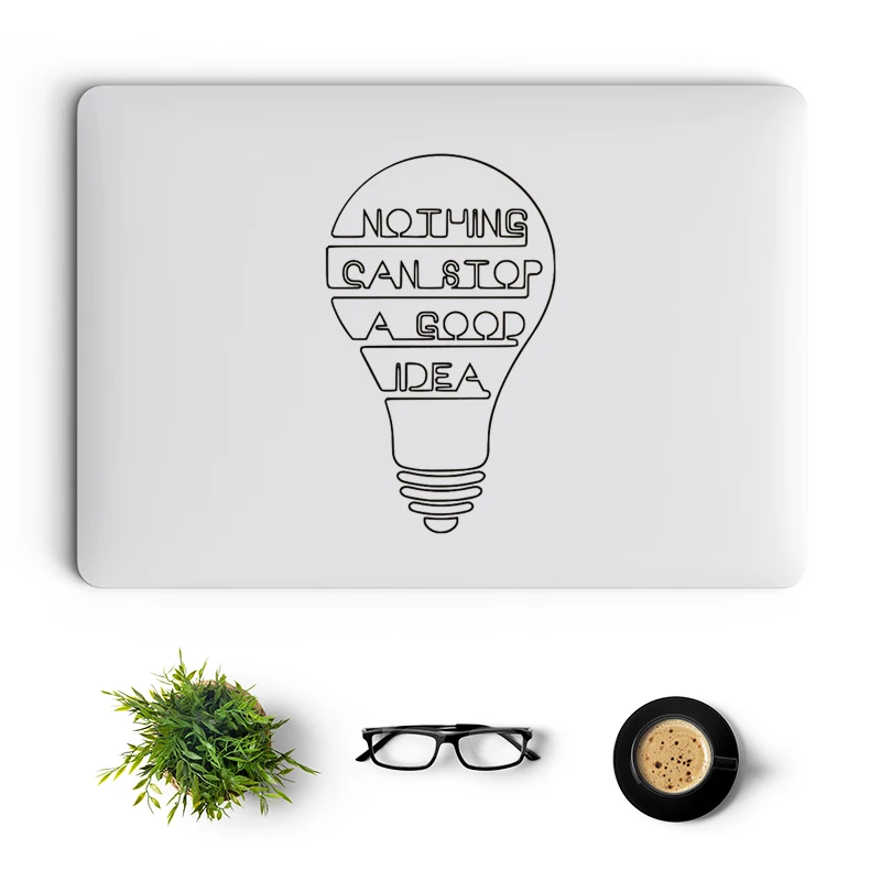 Creative Good Idea Quote Bulb Laptop Sticker for Macbook Pro 14 16 Retina Air 11 13 15 Inch Notebook Cover Skin Mac Book Decal
Creative Good Idea Quote Bulb Laptop Sticker for Macbook Pro 14 16 Retina Air 11 13 15 Inch Notebook Cover Skin Mac Book Decal