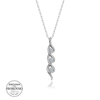 Silver 925 Sterling Swarovski Zirconia Gemstone Necklace 
Silver 925 Sterling Swarovski Zirconia Gemstone Necklace