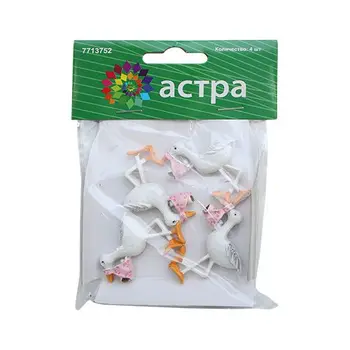 Lr15-4583 three-dimensional figures 'stork with infancy (polymer), pink, 3,5*4 cm, pack./4 PCs, 'Astra'
Lr15-4583 three-dimensional figures 'stork with infancy (polymer), pink, 3,5*4 cm, pack./4 PCs, 'Astra'