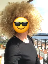 LISI-Peluca de cabello sintético para mujer, postizo de pelo corto rizado de Color marrón, peinado africano, fibra de alta temperatura