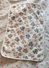 Bonita funda de cama para mascota cálida, pequeña, mediana y grande, pata de toalla, estampado artesanal, gato, vellón para perros, manta suave, suministros de invierno para animales