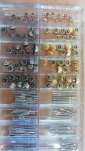 Piezas de Repuesto de corona de reloj unids/caja, domo surtido de cabeza plana, Kit de herramientas de reparación de accesorios de reloj, 170