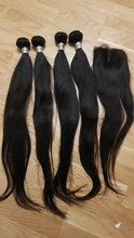 Mechones de cabello lacio brasileño, extensiones de cabello humano virgen, precio al por mayor, 2, 3, 4, 5, 10 mechones/lote