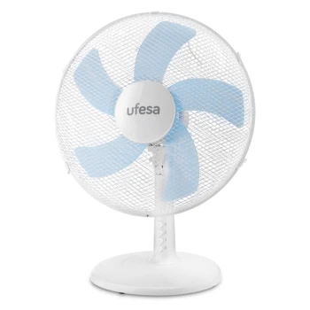 Desk fan UFESA TF0300 from 30cm diameter with 45W power. ULTRAFRESH 5 for a large constant flow air
Desk fan UFESA TF0300 from 30cm diameter with 45W power. ULTRAFRESH 5 for a large constant flow air
