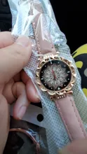 Conjunto de relojes con cielo estrellado para mujer, pulsera de cuero, deportivo, de cuarzo, informal, 2020