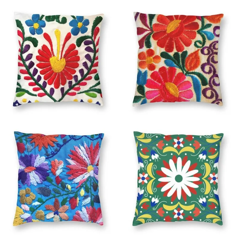Nordic Mexican Flowers Embroidery Art Cushion Cover Soft Textile Floral Folk Throw Pillow for Sofa Pillowcase Bedroom Decoration 
Nordic Mexican Flowers Embroidery Art Cushion Cover Soft Textile Floral Folk Throw Pillow for Sofa Pillowcase Bedroom Decoration
