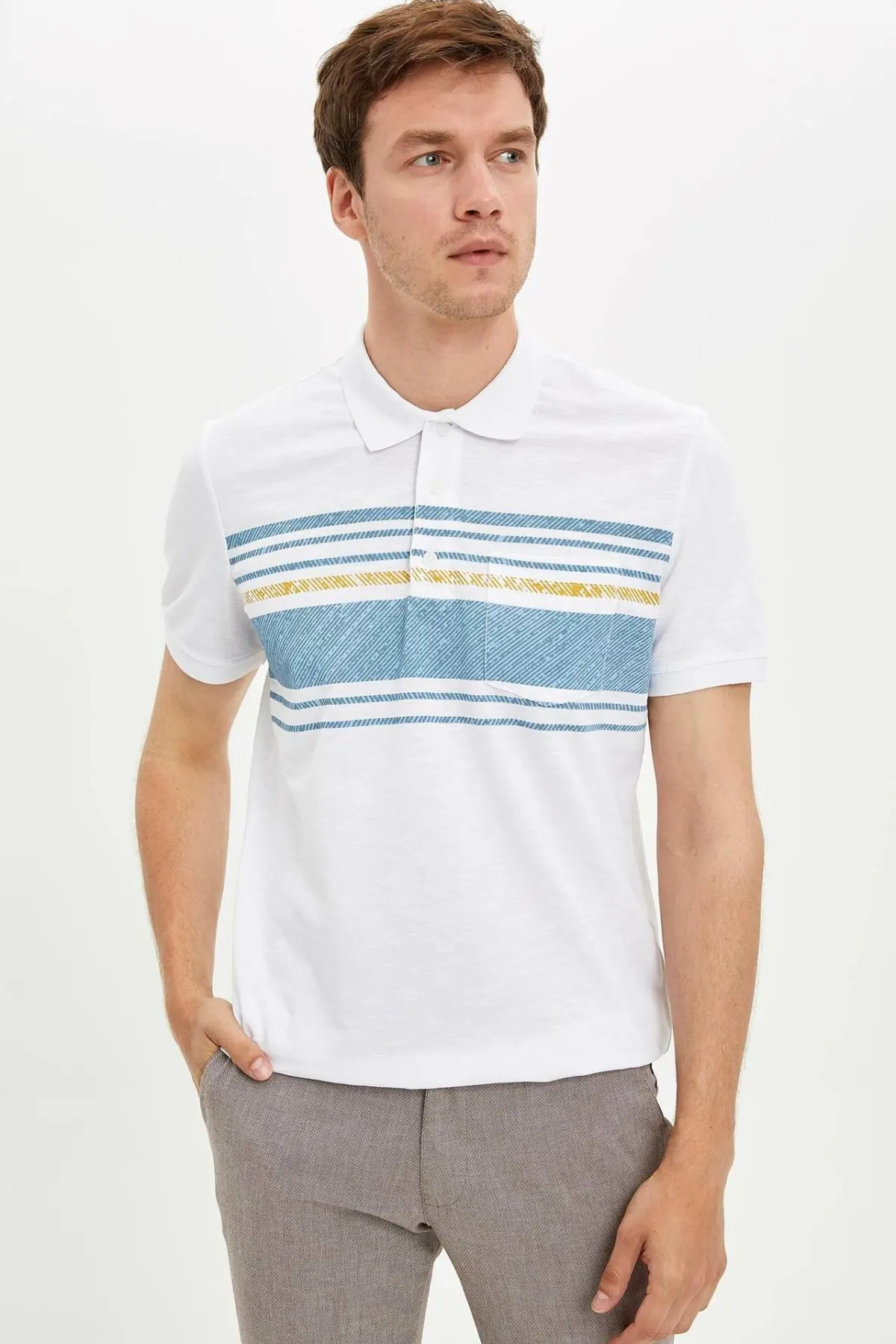 DeFacto Summer Fashion Light Color Striped Leisure Mens Short-Sleeved Polos Shirts Male Casual Lapel Polos New-K4698AZ19SM-K4698AZ19SM
DeFacto Summer Fashion Light Color Striped Leisure Mens Short-Sleeved Polos Shirts Male Casual Lapel Polos New-K4698AZ19SM-K4698AZ19SM