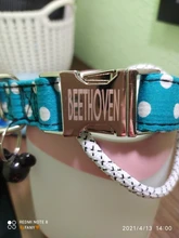 Collar personalizado para perro, collares para mascotas de nilón con estampado de puntos para mascota mediana grande, Pitbull, rojo, azul y negro