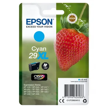 Epson Strawberry Singlepack Cyan 29XL Claria Home Ink 
Epson Strawberry Singlepack Cyan 29XL Claria Home Ink