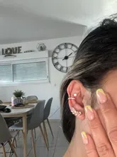 ZYZQ-pendientes de aro con flor de cristal estilo retro geométrico para mujer, aretes con Clip de estrella Color dorada, Clip no perforado, joyería aros para mujer