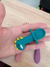 Juego de cuchara para bebé, utensilios auxiliares, cuchara de Gel de silicona para aprender a comer, cuchara suave Flexible de entrenamiento, vajilla para niño