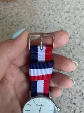 Reloj clásico a rayas de nailon para mujer y hombre, pulsera de cuarzo de marca de lujo, reloj femenino