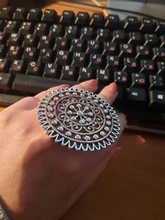 Anillos grandes Steampunk para mujer, diseño de colores oro antiguo, sortijas de dedo medio de Hip-hop, joyería ajustable para fiesta
