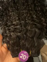 Mongol Afro rizado Pelo Rizado de la onda de agua 3 mechones con cierre cabello humano brasileño armadura paquete negro las mujeres XISHIXIU