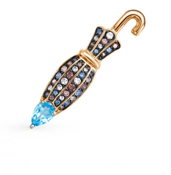 Gold brooch with Topaz and cubic zirconia sunlight sample 585
Gold brooch with Topaz and cubic zirconia sunlight sample 585